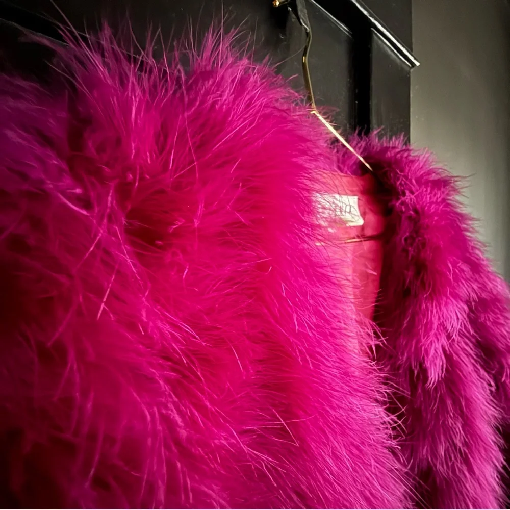 Fuchsia Feather Statement Jacket | Size 10 - Picture 5 of 9